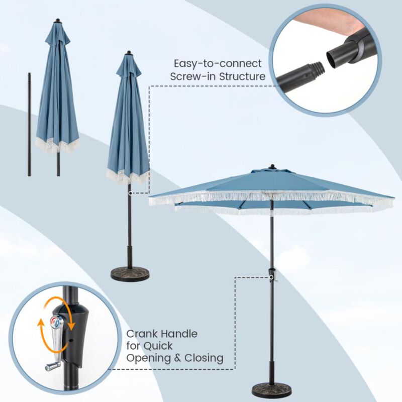 Hivvago 9 FT Patio Umbrella with Sun-Protective Canopy for Patio Garden Pool