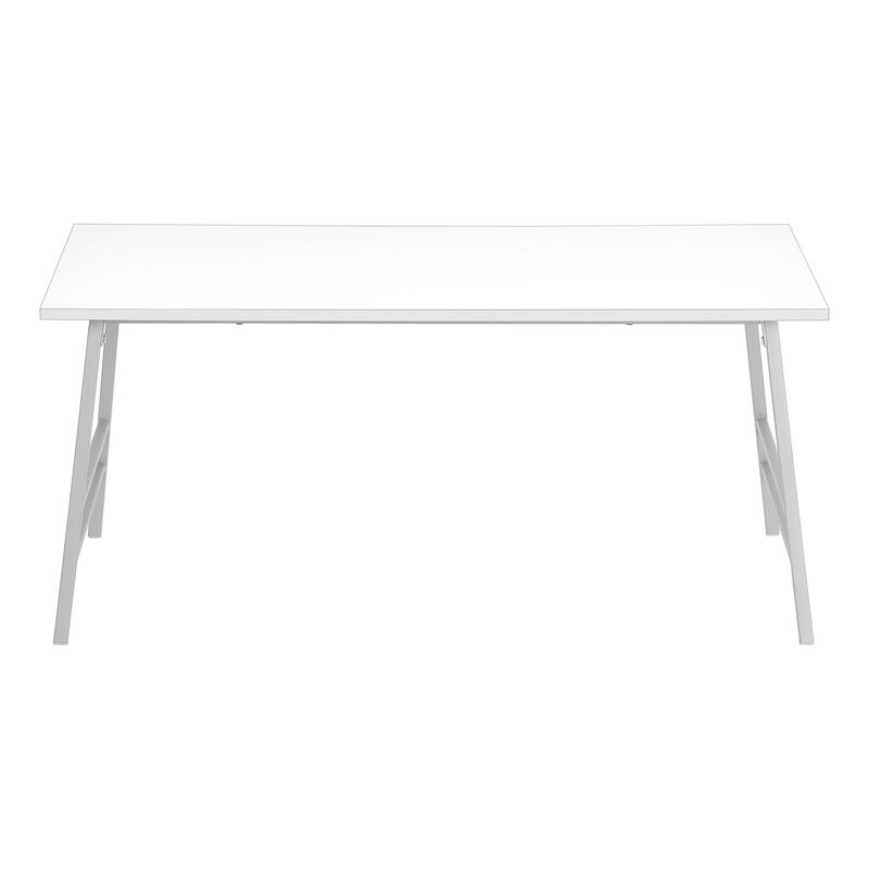 Monarch Specialties I 3790 Coffee Table, Accent, Cocktail, Rectangular, Living Room, 40"L, Metal, Laminate, White, Grey, Contemporary, Modern