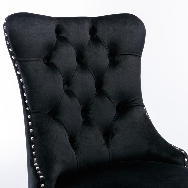 Nikki Collection Modern, High-End Tufted Solid Wood Contemporary Velvet Upholstered Dining