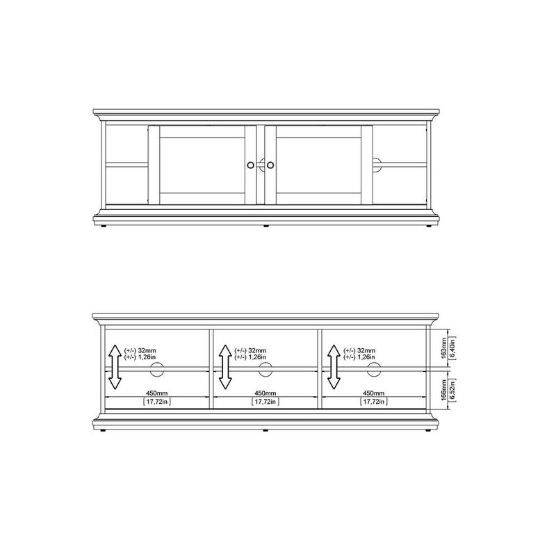 Tvilum Sonoma 2 Sliding Door TV Stand, White