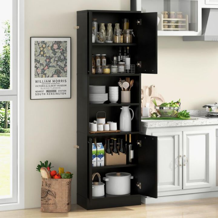 Hivvago 75 Inch Kitchen Pantry Cabinet Tall Cupboard with Doors and Shelves