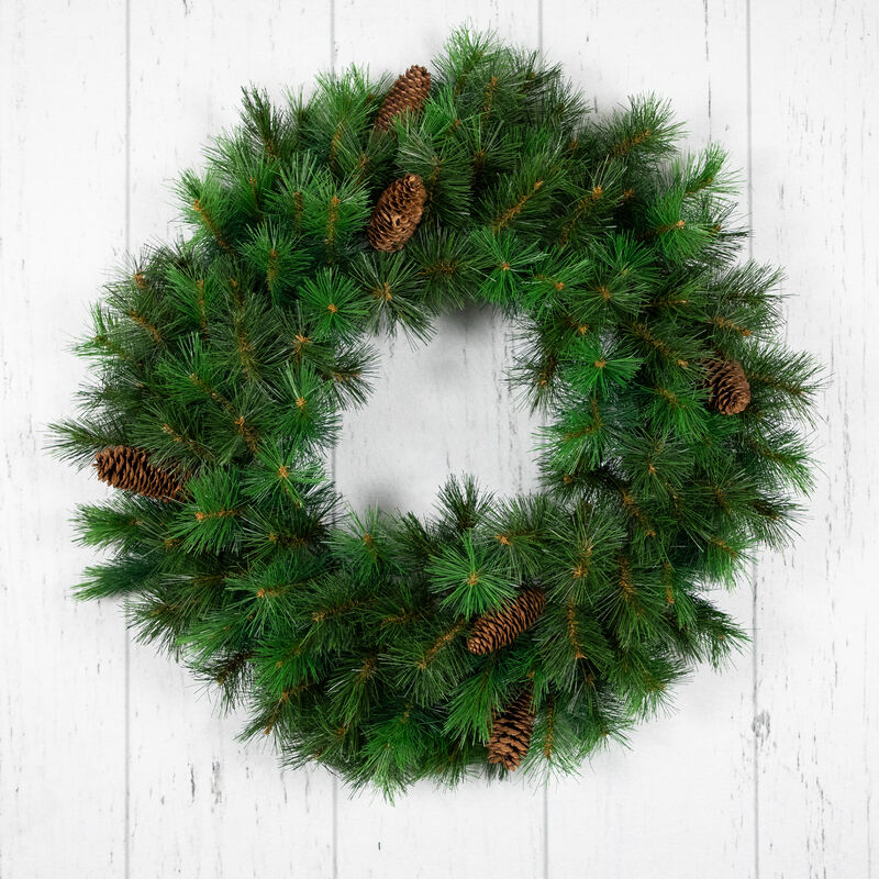 Royal Oregon Pine Artificial Christmas Wreath with Pinecones  24-Inch  Unlit