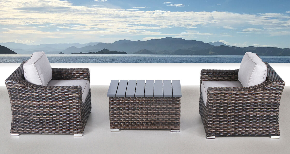 Living Source International Rattan Wicker Fully Assembled 2 - Person Seating Group with Cushions (New)