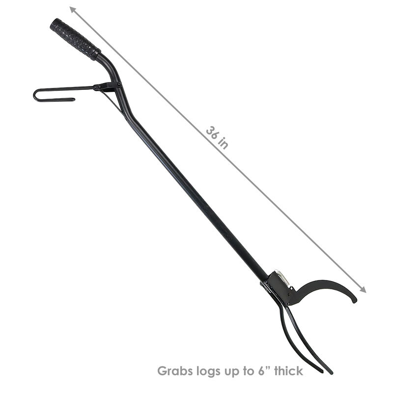 Sunnydaze 36 in Steel Spring-Loaded Firewood Log Grabber Claw