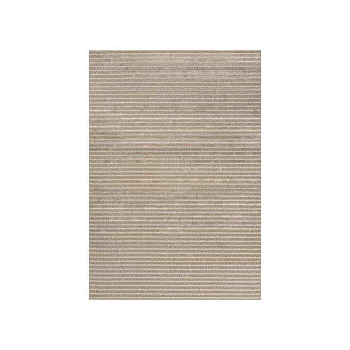 Aarhus High-Low Minimalist Scandi Striped Indoor/Outdoor Area Rug