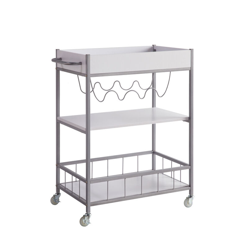 Kitchen Cart White Silver