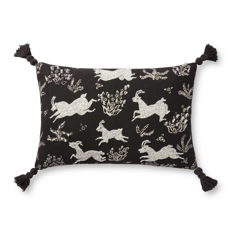 PLL0027 Black/Ivory 13"x21" Pillow