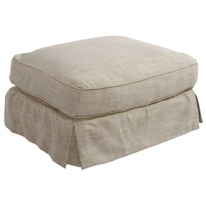 Horizon Linen Upholstered Ottoman