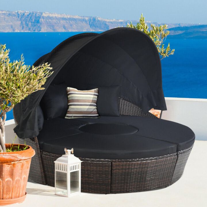 Hivvago Outdoor Daybed with Retractable Canopy