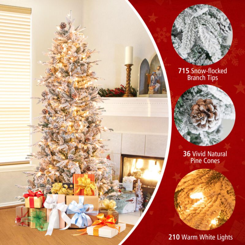 Hivvago 6/7.5 Feet Pre-lit Artificial Christmas Tree