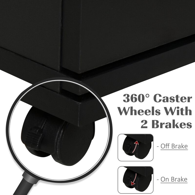 Black Office Storage: Multifunction Cabinet with Drawers and Shelves