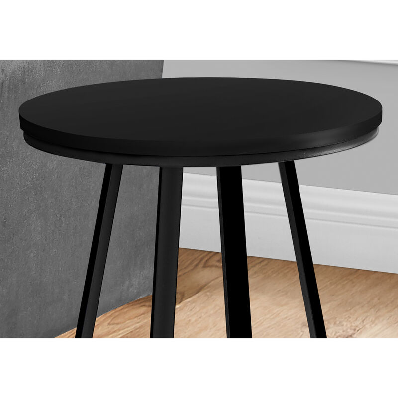 Monarch Specialties I 2175 Accent Table, Side, Round, End, Nightstand, Lamp, Living Room, Bedroom, Metal, Laminate, Black, Contemporary, Modern