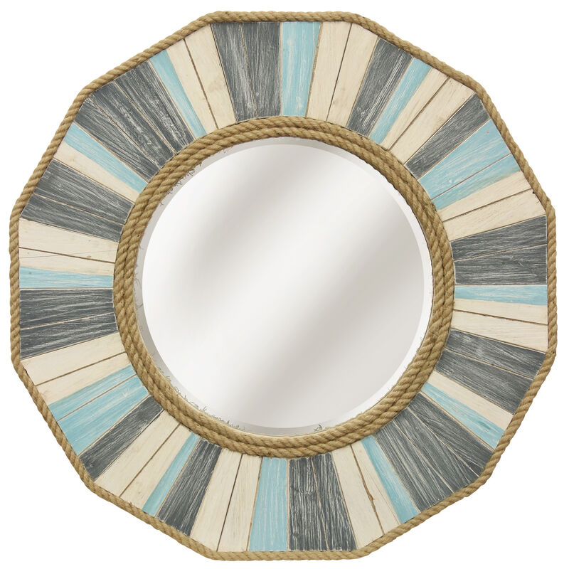 Wood Frame Beveled Mirror