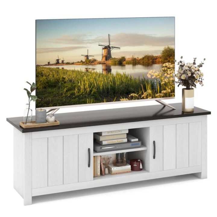 Hivvago TV Stand with 2 Cabinets and Open Shelves for TVs up to 65 Inch