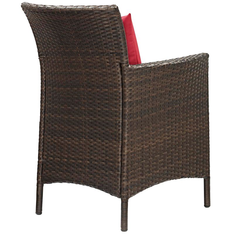 Conduit Outdoor Patio Wicker Rattan Dining Armchair Set of 2-Benzara