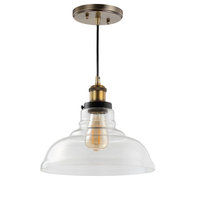 Litchfield Farmhouse Metal/Glass LED Pendant