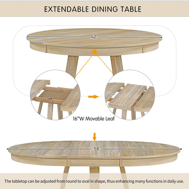 Merax 5-Piece Retro Functional Dining Set