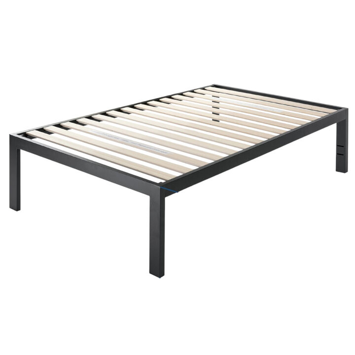 Simple Assembly Metal Platform Bed Frame with Wooden Slat Support