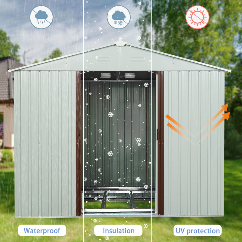6FT X 5FT Outdoor Metal Storage Shed White