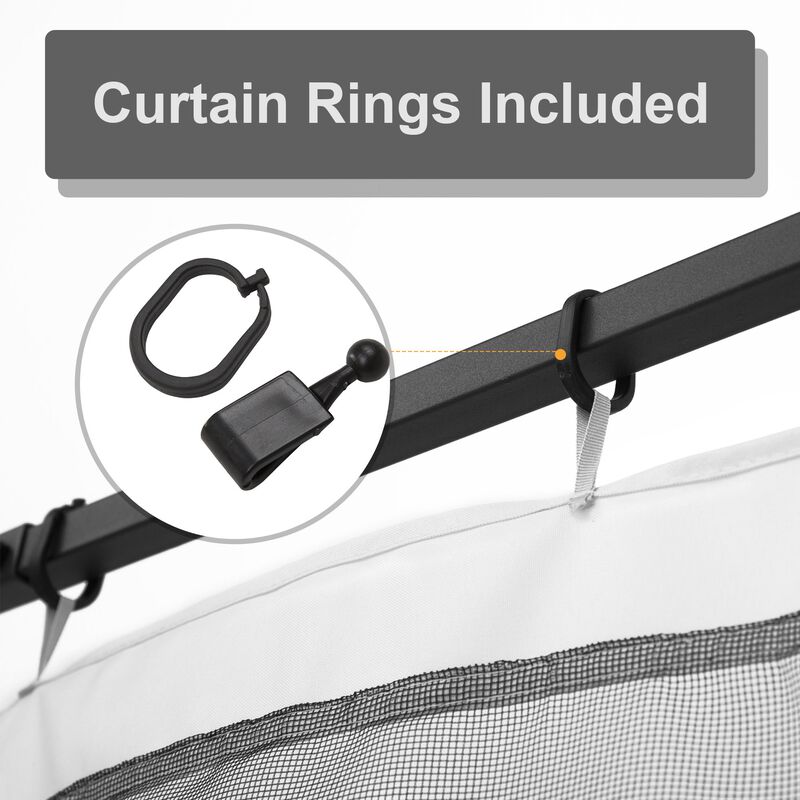 White Gazebo Shield: Universal 10'x10' Replacement Mesh Sidewalls