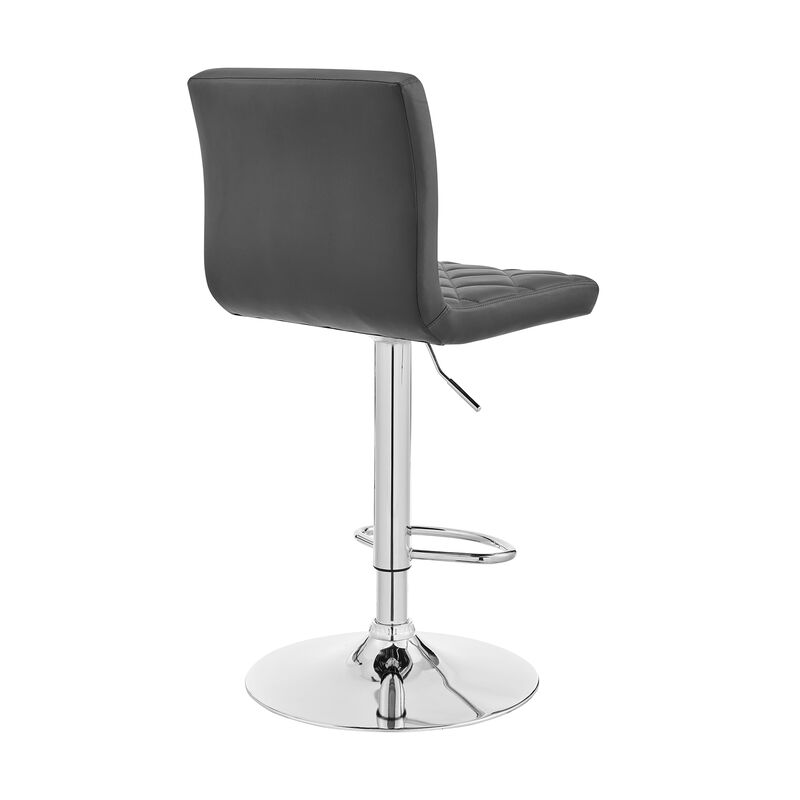 Duval Adjustable Blue Faux Leather Swivel Bar Stool