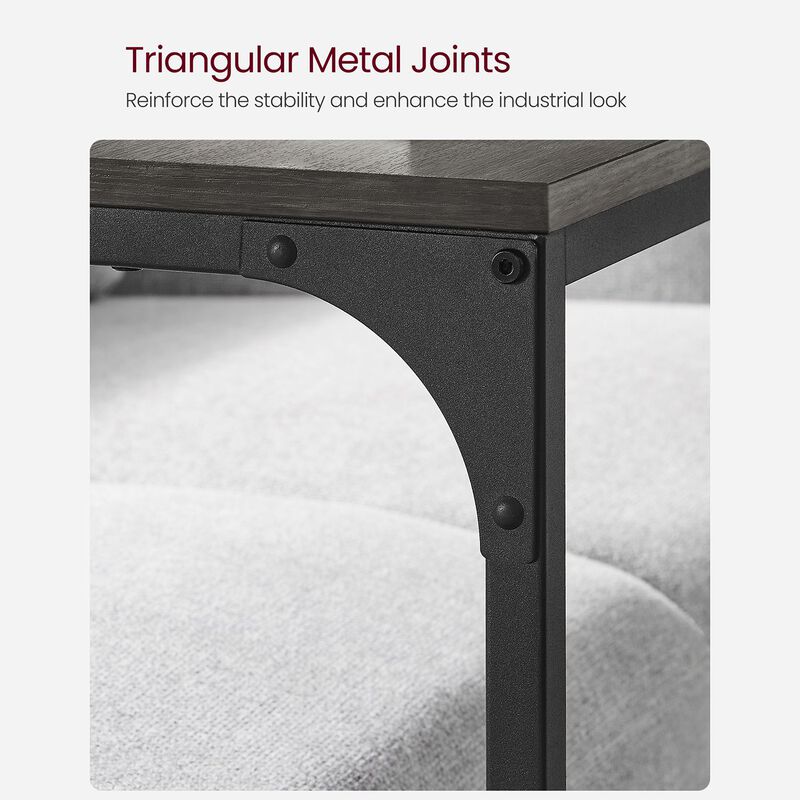 Sofa Side Table with C-Shaped Metal Frame Design