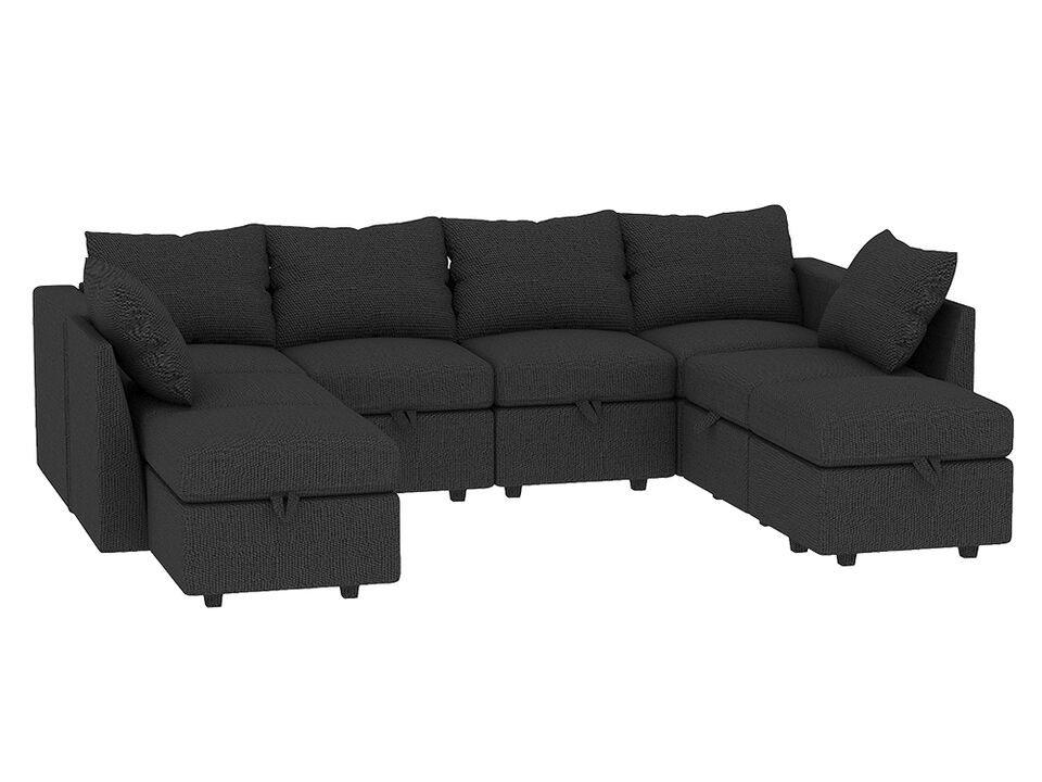 Livelylodge Modern L-Shaped Modular Sectional Sofa, Polyester Upholstery with Sturdy Wooden Frame, Comfortable Couch for Living Room or Office, Space-Saving Design 109''L x 78''W x 34''H