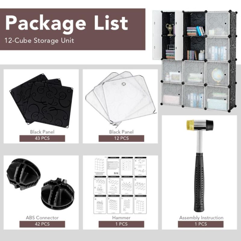 Hivvago DIY 12 Cube Portable Closet Storage Organizer