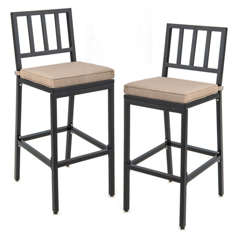Hivvago Patio Bar Chairs with Detachable Cushion and Footrest