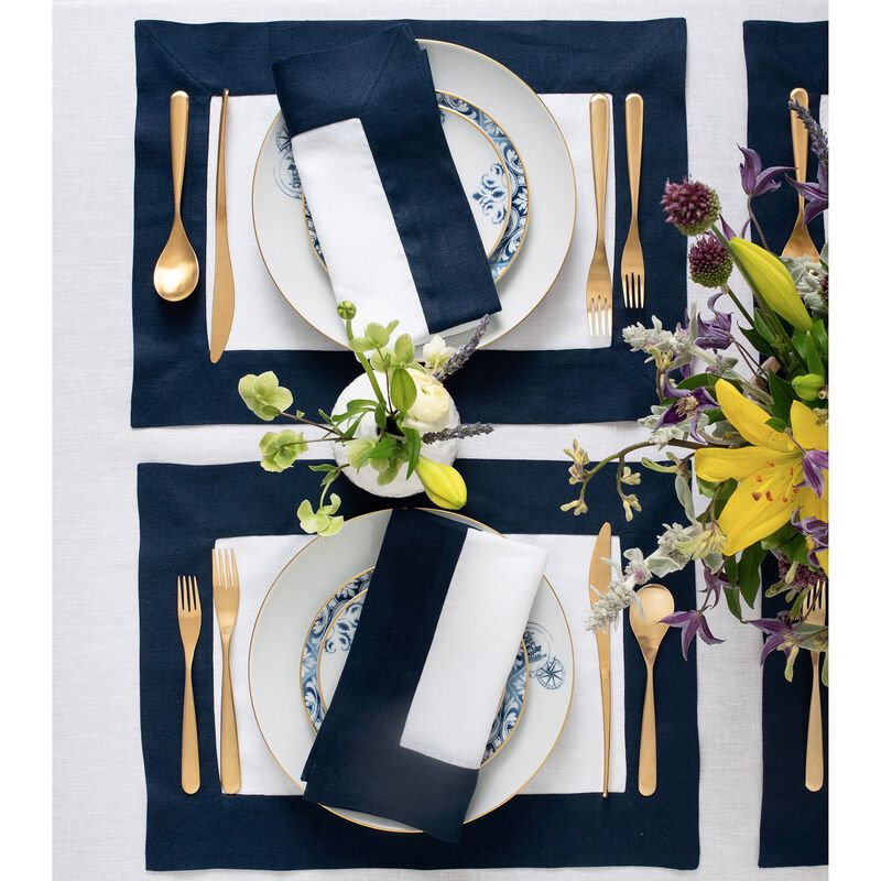 Solino Home 100% Pure Linen Dinner Napkins 20 x 20 Inch Set of 4 | Contempo for Thanksgiving, Christmas