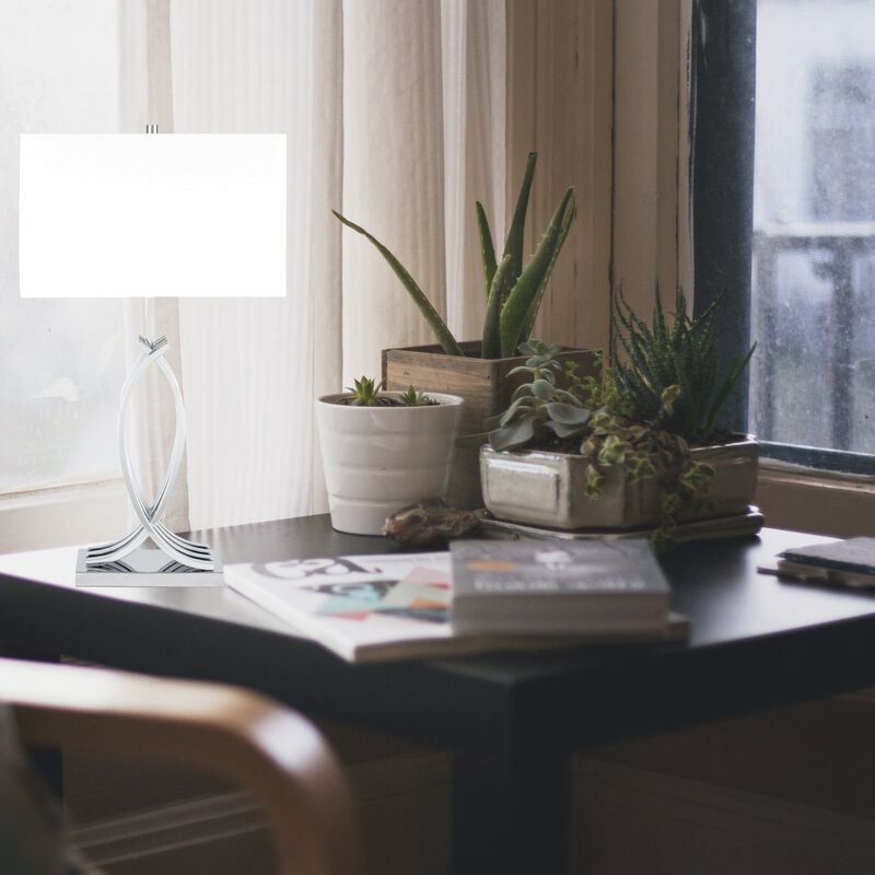 Unity Table Lamp Chrome Metal LED Light