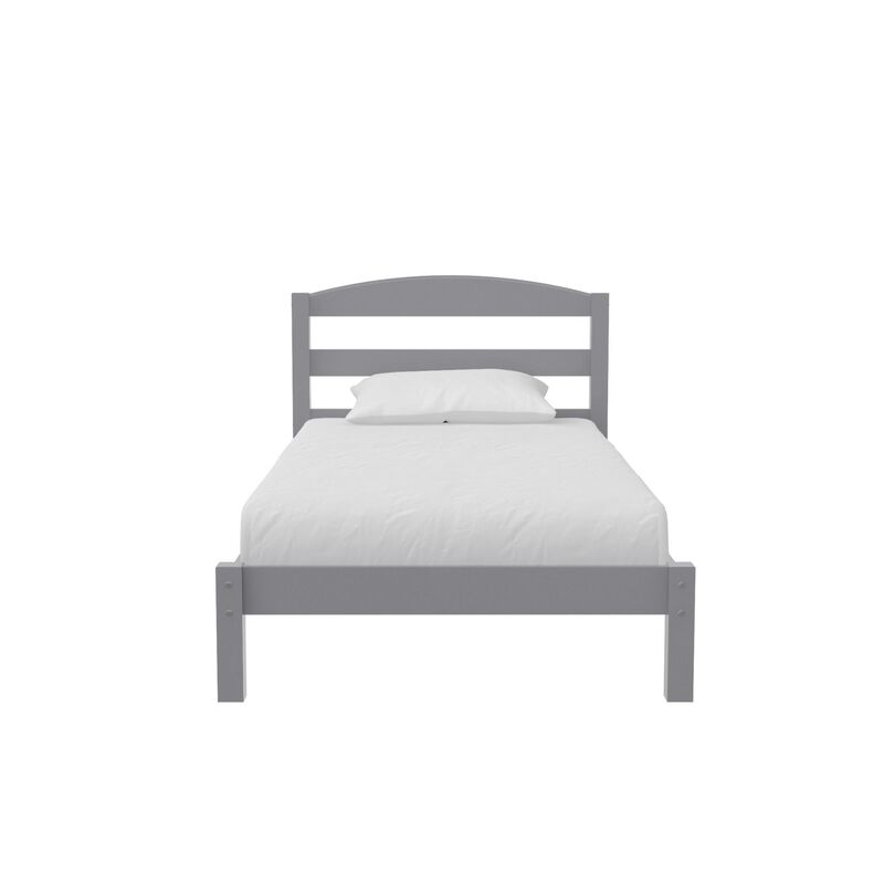 DHP Buster Twin Bed with Wood Headboard, Gray