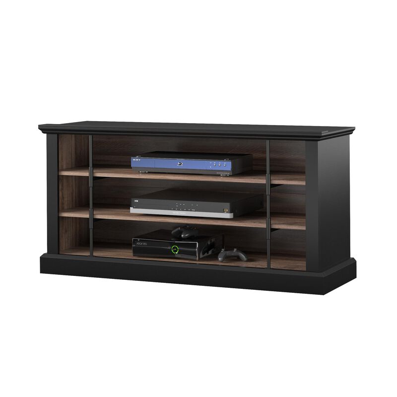 Hoffman Rustic TV Stand for TVs up to 50", Black and Walnut
