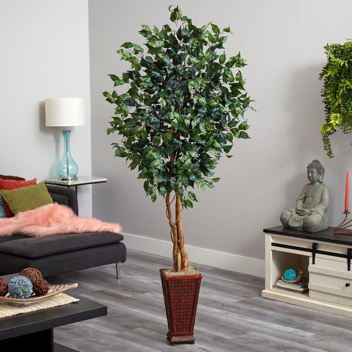 Hivvago 6.5 Feet Ficus w/Decorative Planter