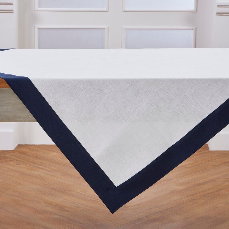 Solino Home 100% Pure Linen Table Throw 52 x 52 Inch | Contempo