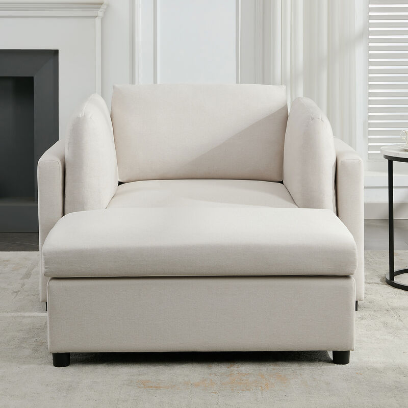 Merax Modern Armchair with Ottoman Set