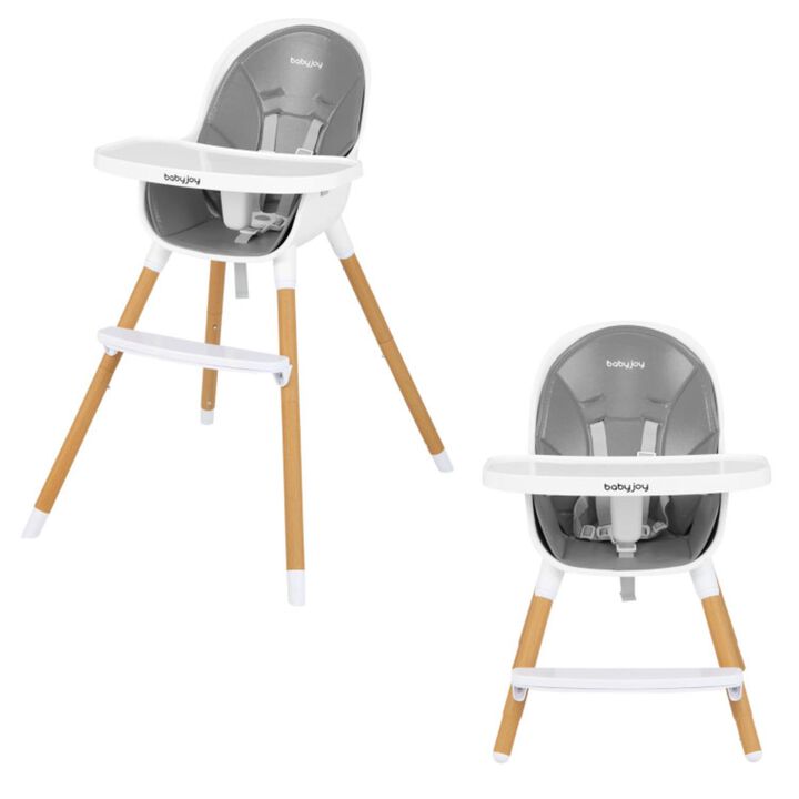 Hivvago 4-in-1 Convertible Baby High Chair Infant Feeding Chair with Adjustable Tray