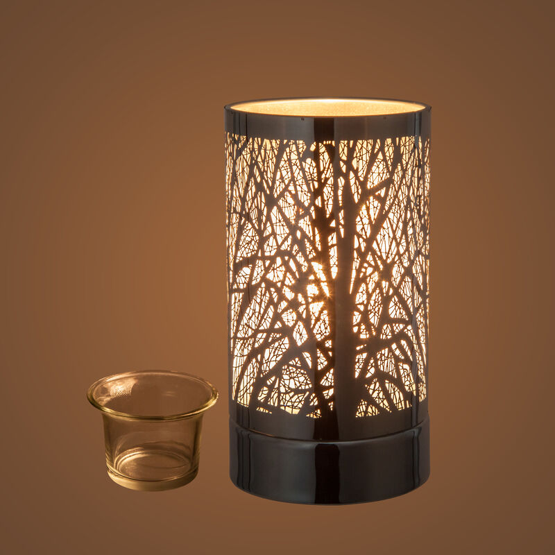 7" Touch lamp/Oil burner/Wax warmer - Silver Forest