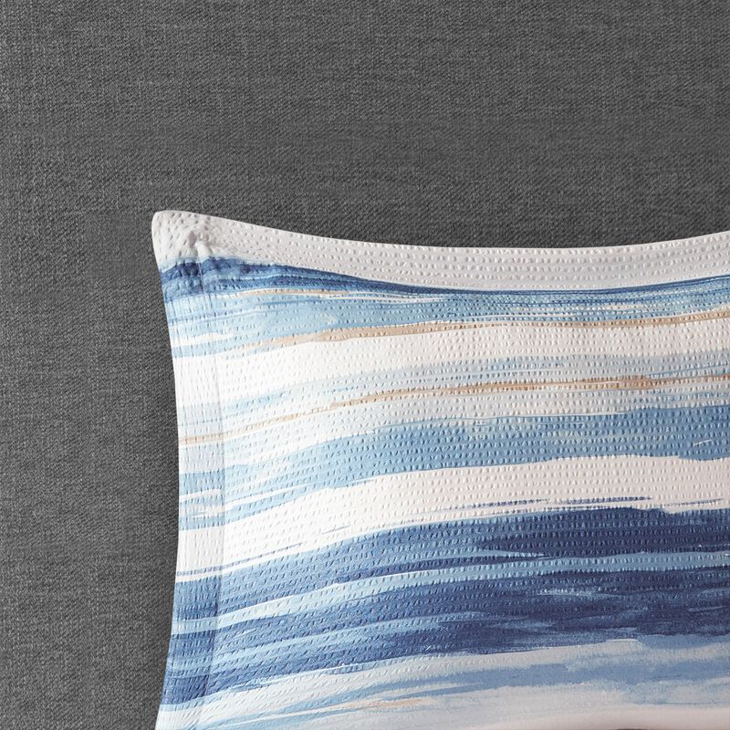 Gracie Mills Javier 8-Piece Tranquil Seersucker Stripe Comforter and Quilt Set Collection