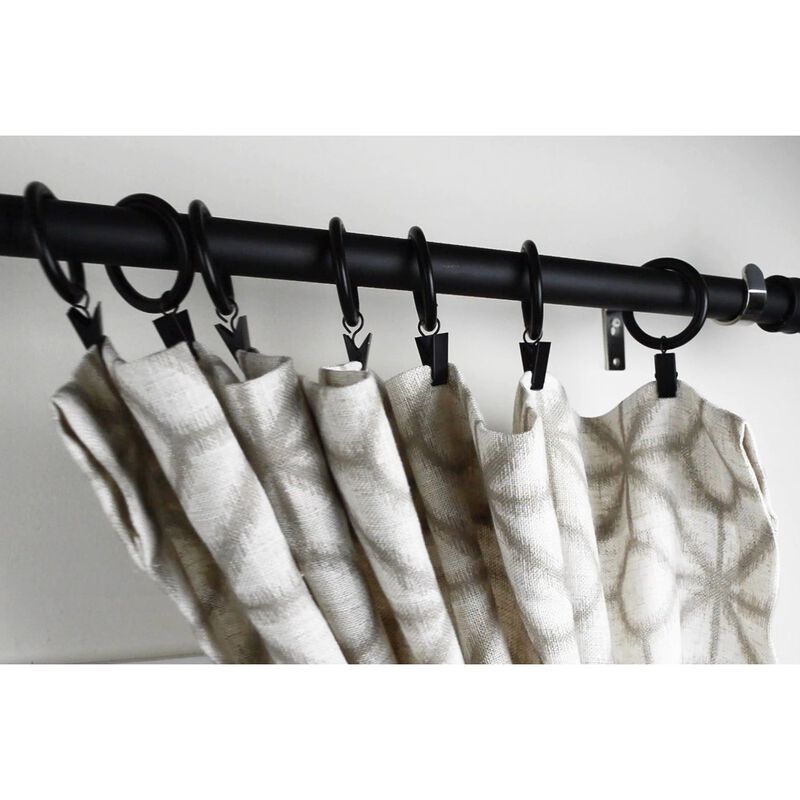 Set of 7 Curtain Clip Rings with Nylon Lining, Silent Glide