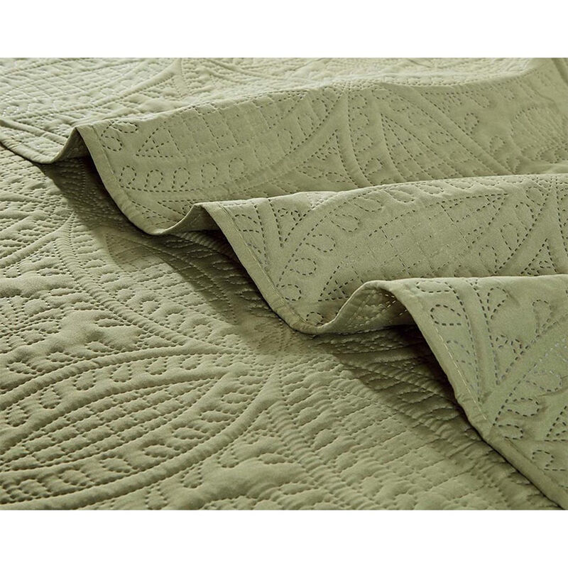 Bedspread Coverlet 3 Pcs Set Oversized Full Size White Color