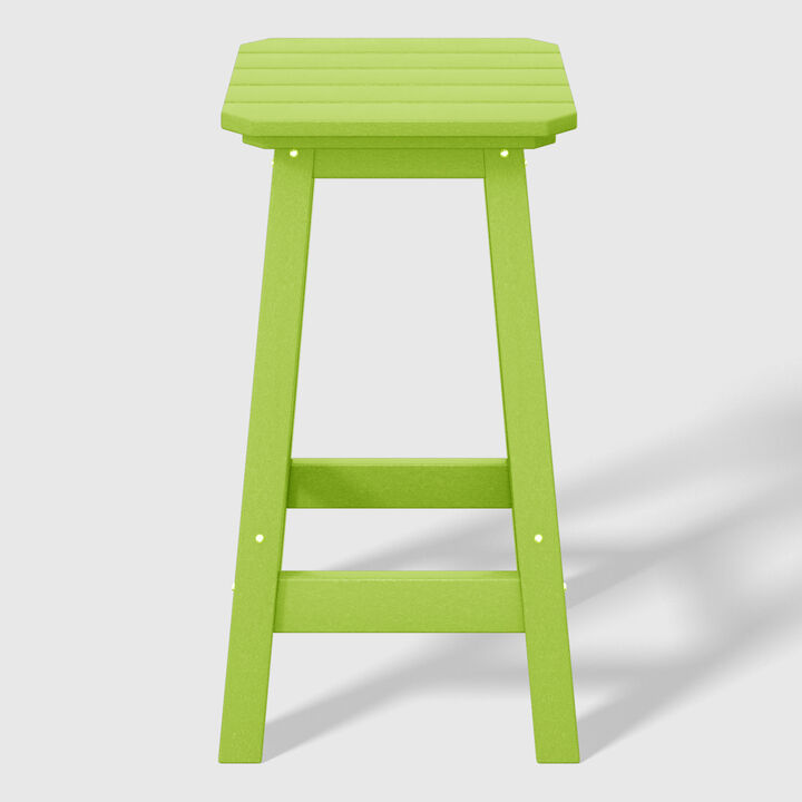 WestinTrends 24" HDPE Outdoor Patio Counter High Backless Square Bar Stool
