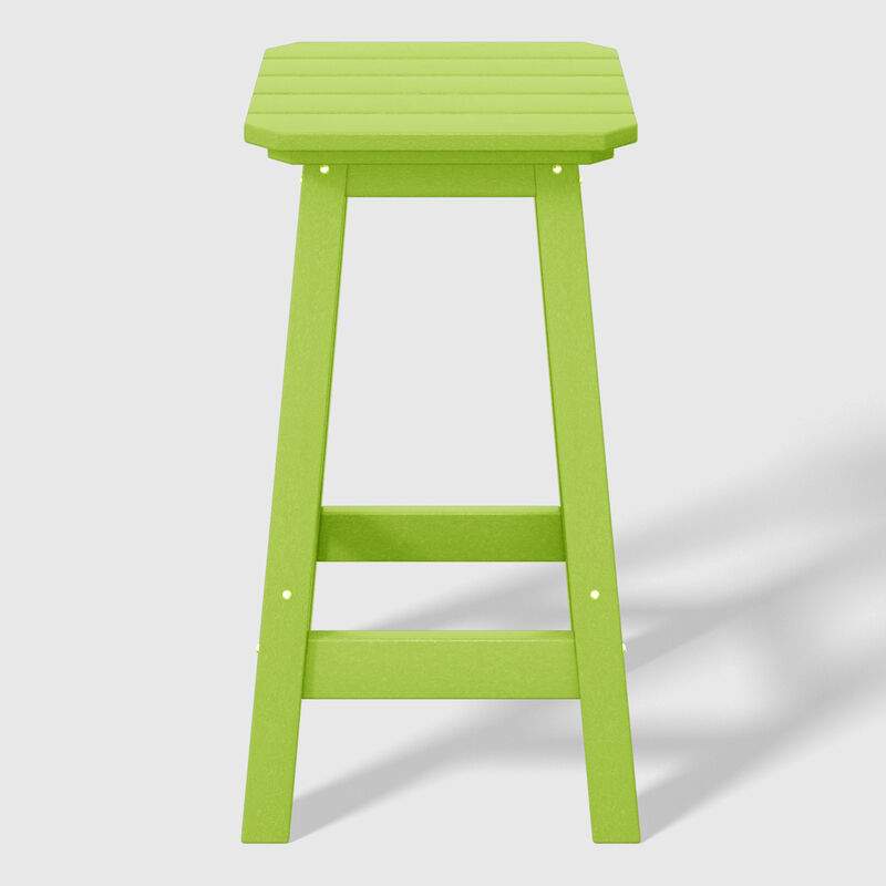 WestinTrends 24" HDPE Outdoor Patio Counter High Backless Square Bar Stool