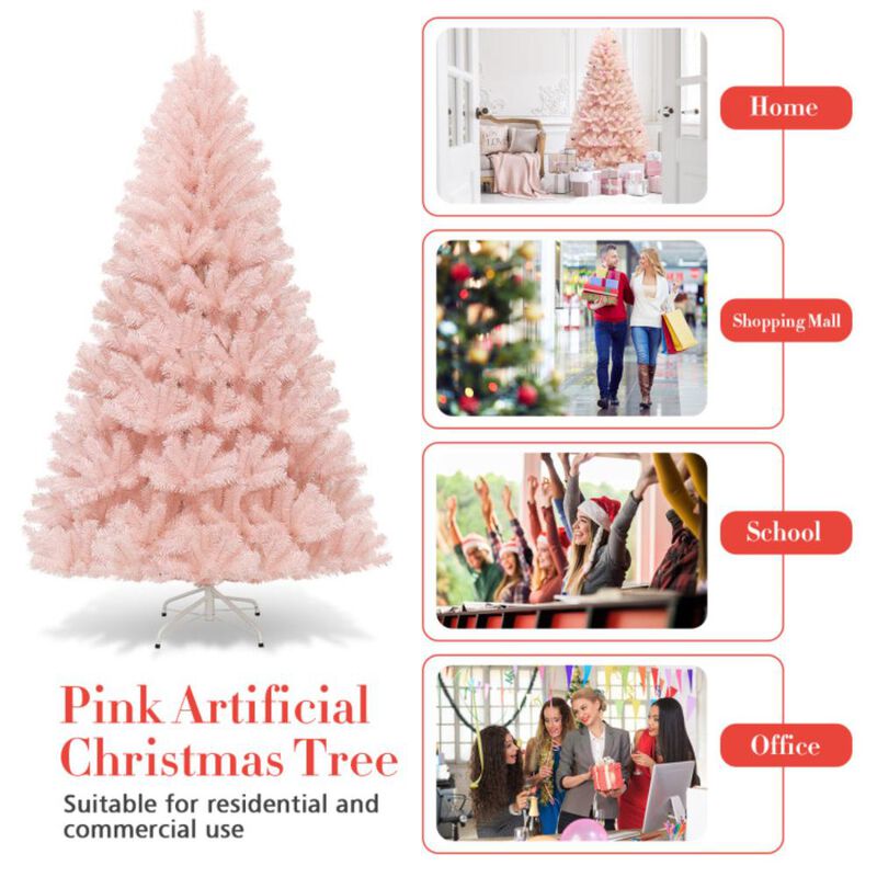 Hivvago 6/7 Feet Artificial Christmas Tree Hinged Full Fir Tree