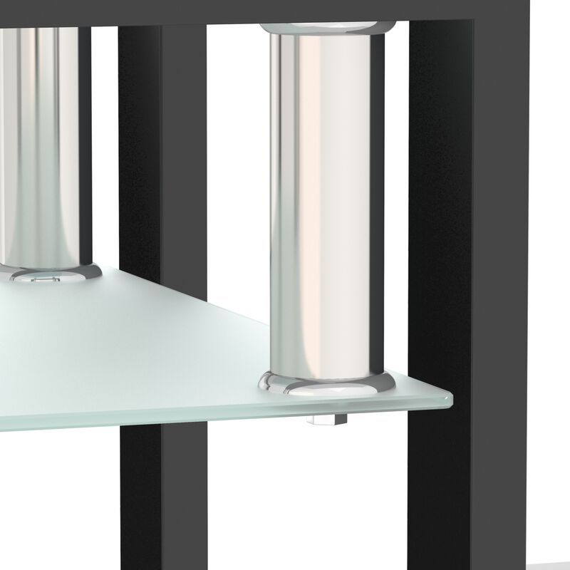Modern Tempered Glass Square Coffee Table Set