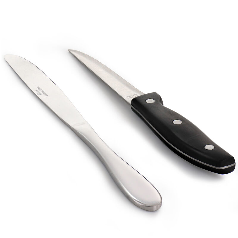 Oster Silvermist 20 Piece Stainless Steel Flatware Set with Steak Knives