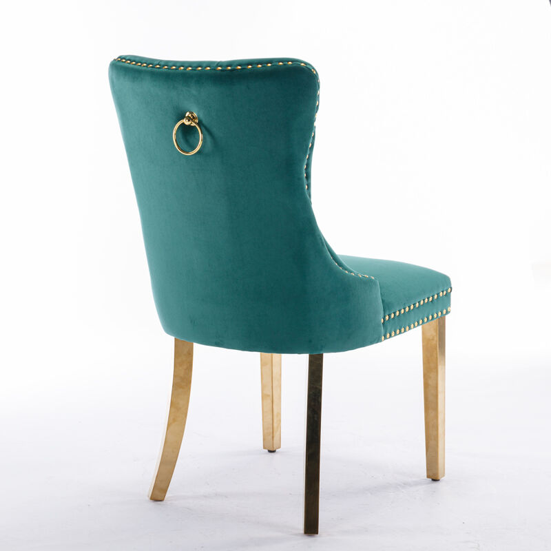 Contemporary Velvet Dining Chairs, Set of 2