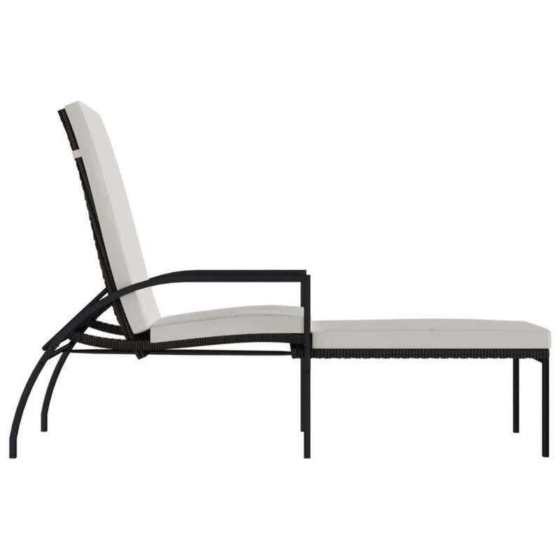 vidaXL Comfortable Sun Lounger with Footrest - PE Rattan Brown - Adjustable Backrest - Ideal for Poolside, Balcony, Garden - Sturdy Steel Frame - Wide Armrests and High Backrest