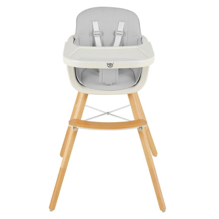 Hivvago 3-in-1 Convertible Wooden High Chair with Cushion