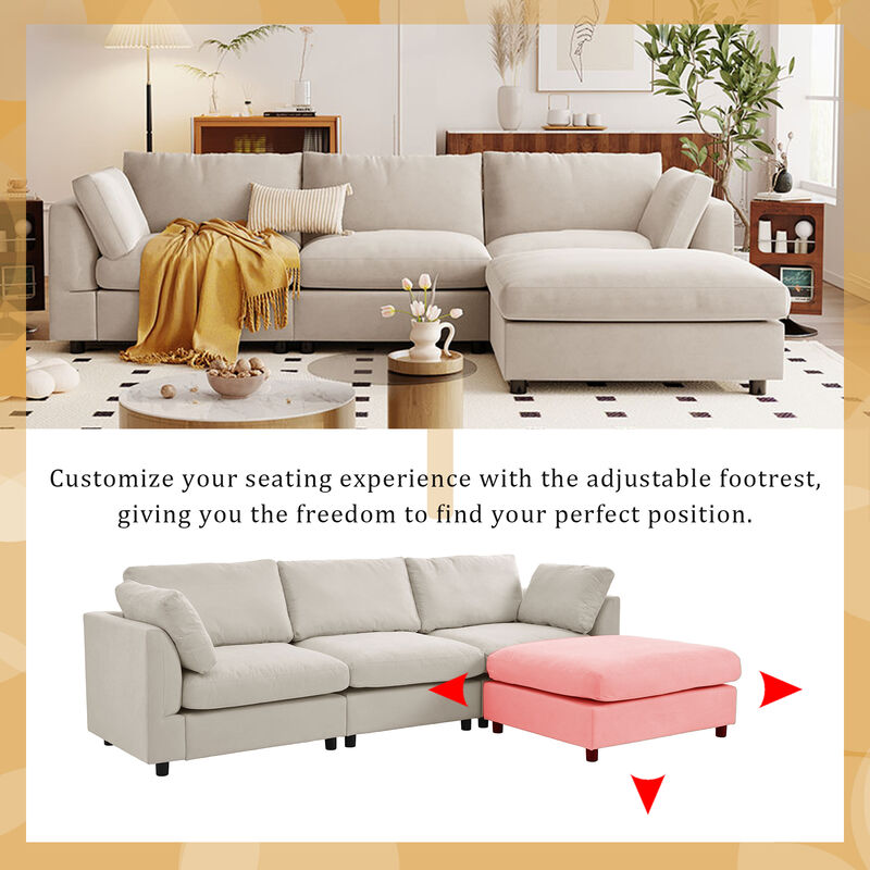 Merax Upholstery Convertible Sectional Sofa